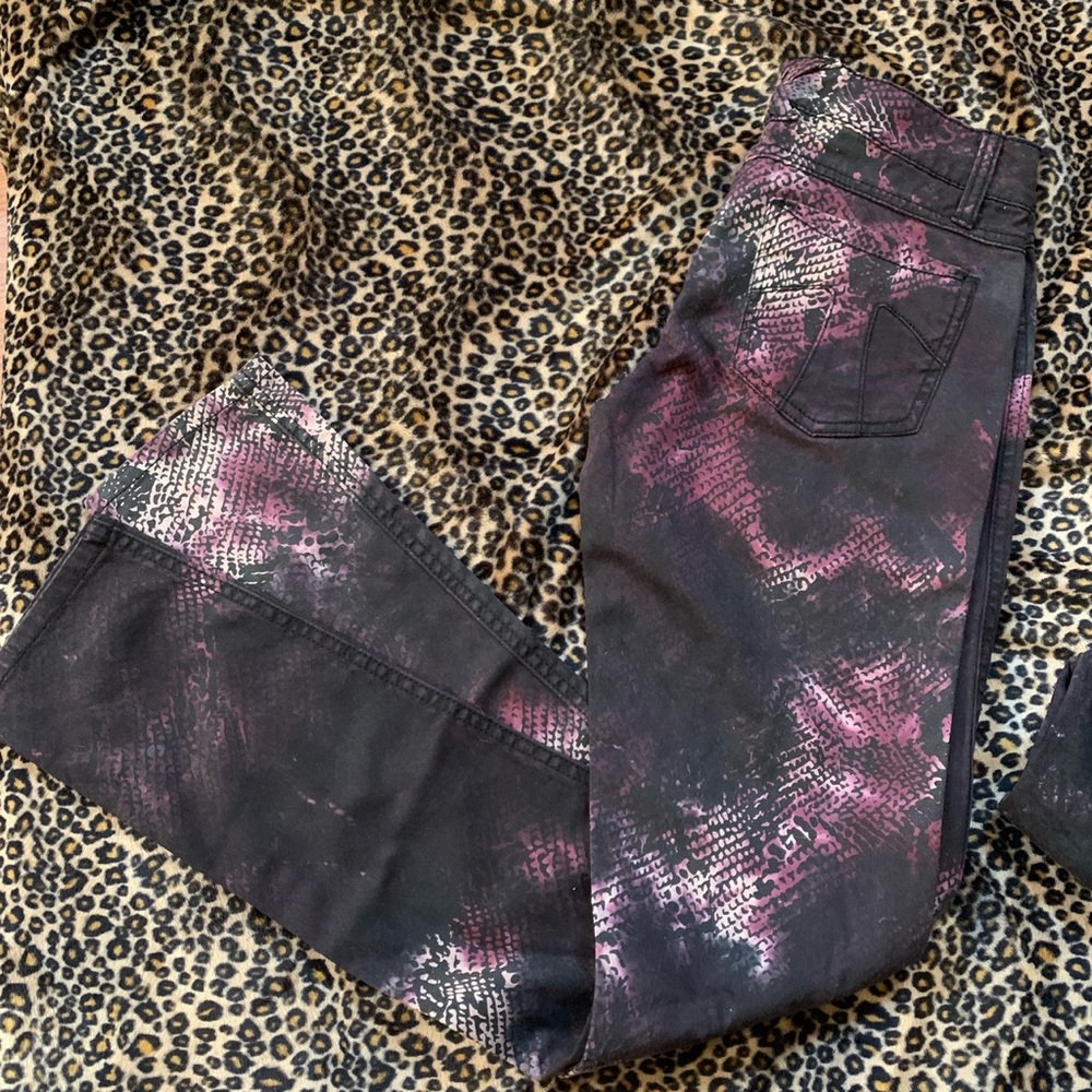 Tripp NYC tie dye/snake print skinny jeans
